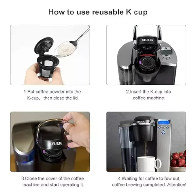 5 reusable Kuerig®️ style coffee k cups