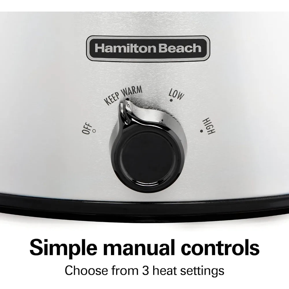 6-Quart Slow Cooker with 3 Cooking Settings