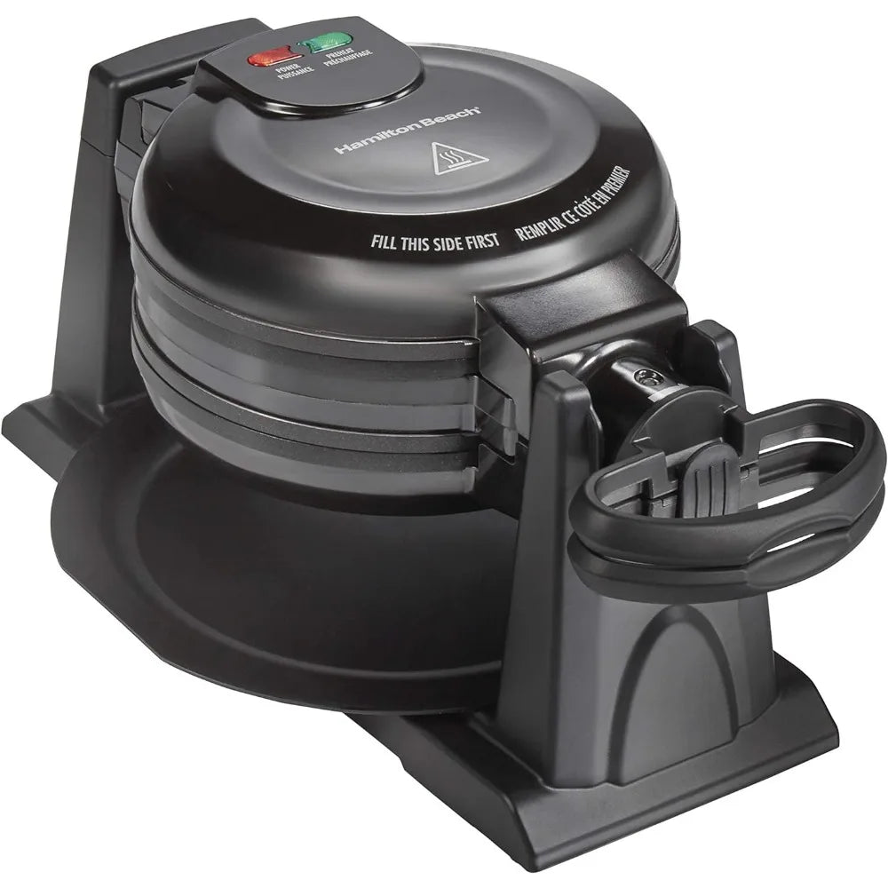 Belgian Waffle Maker with Removable Nonstick Plates, Single Flip, Ceramic Grids, 800-watts, Adjustable Browning Control, Black