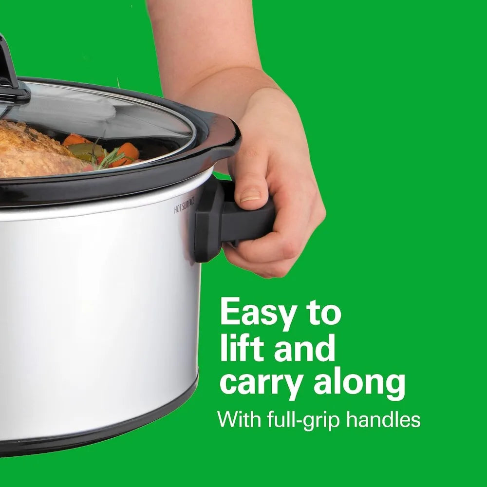 6-Quart Slow Cooker with 3 Cooking Settings