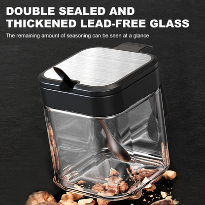 Glass Spice Canisters Set with Lids