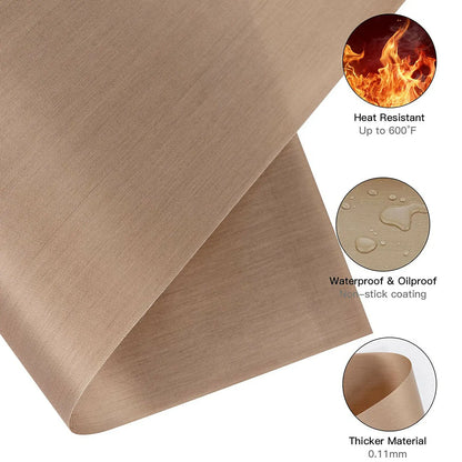 3pcs 12inx16in Reusable Heat Resistant Flexible Baking Sheet