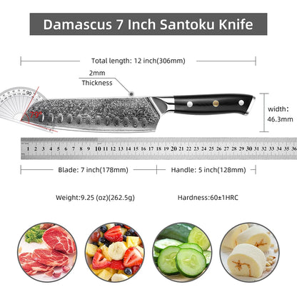 Classic Japanese Santoku 73 Layers Damascus Steel Knife