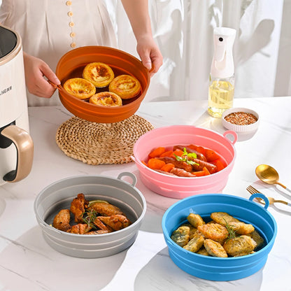 1 Set Air Fryer Silicone Reusable Baskets