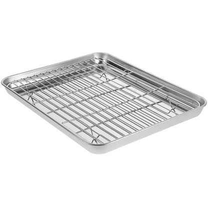 2 Piece Baking Tray with Mesh Screen Rack