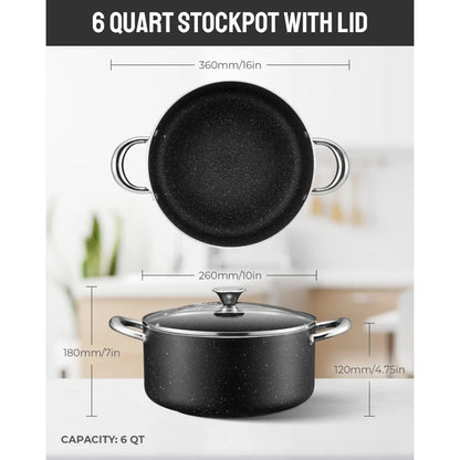 6 Quart Nonstick Stock Pot with Lid