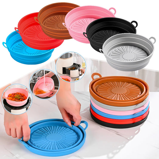 1 Set Air Fryer Silicone Reusable Baskets
