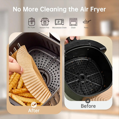 100 8in Air Fryer Square Paper Liner