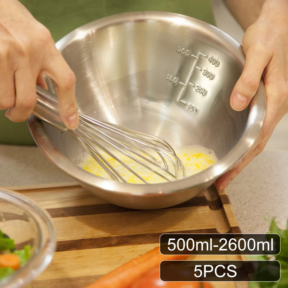 5Pcs Multipurpose Nesting Stainless Steel Bowl Set
