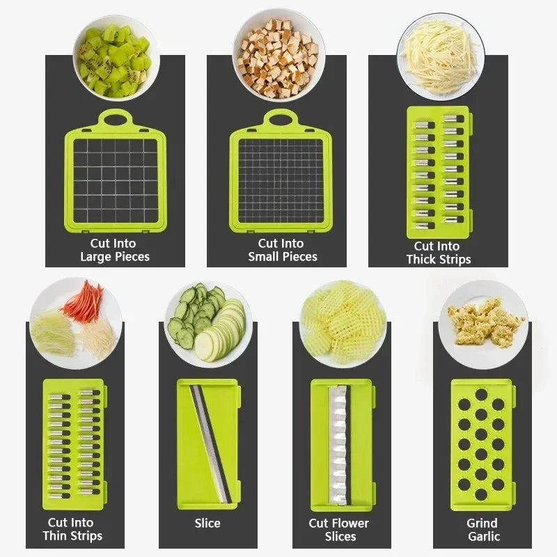 14 or 16 in 1 Multifunctional Manual Food Chopper