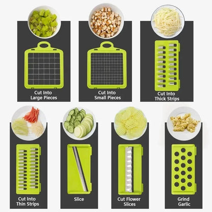 14 or 16 in 1 Multifunctional Manual Food Chopper