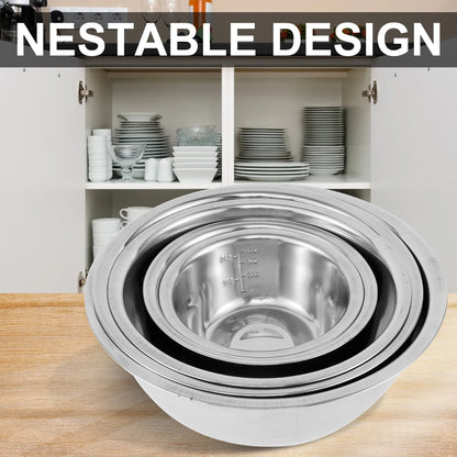 5Pcs Multipurpose Nesting Stainless Steel Bowl Set