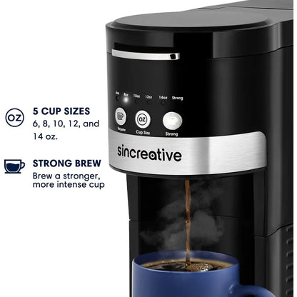 Coffee Maker with Milk Frother, K Cup Pod or Ground Coffee
