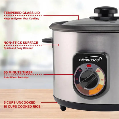 10-Cup Stainless Steel Rice Cooker