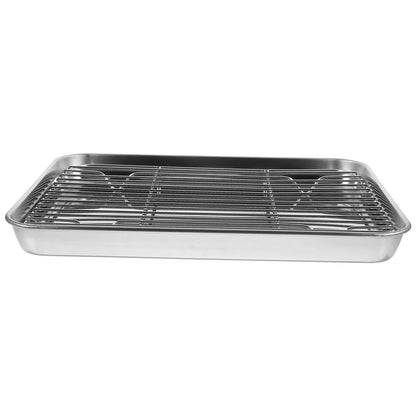 2 Piece Baking Tray with Mesh Screen Rack