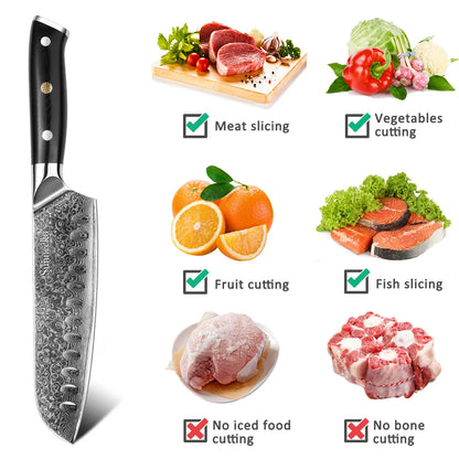 Classic Japanese Santoku 73 Layers Damascus Steel Knife