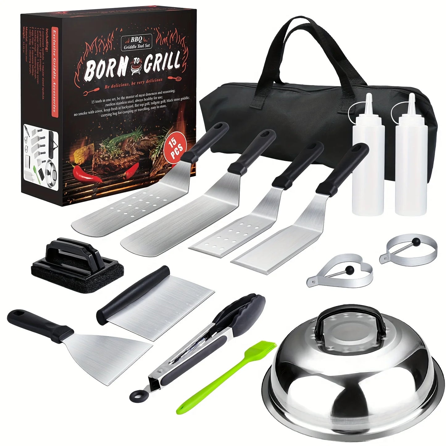 15-Piece Flat Top Griddle Accessories Set